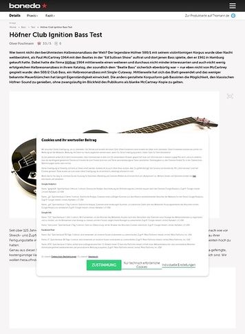 Bonedo.de Höfner Club Ignition Bass Bonedo.de Höfner Club Ignition Bass