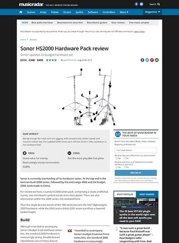 MusicRadar.com Sonor HS2000 Hardware Pack MusicRadar.com Sonor HS2000 Hardware Pack
