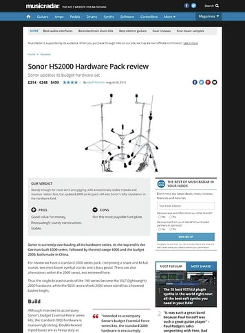 MusicRadar.com Sonor HS2000 Hardware Pack MusicRadar.com Sonor HS2000 Hardware Pack