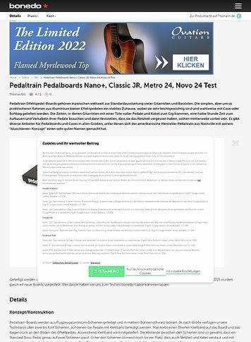 Bonedo.de Pedaltrain Nano+, Classic JR, Metro 24, Novo 24 Bonedo.de Pedaltrain Nano+, Classic JR, Metro 24, Novo 24