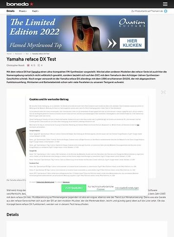 Bonedo.de Yamaha reface DX Bonedo.de Yamaha reface DX