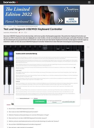 Bonedo.de Test-Marathon USB / MIDI Keyboard Controller Bonedo.de Test-Marathon USB / MIDI Keyboard Controller