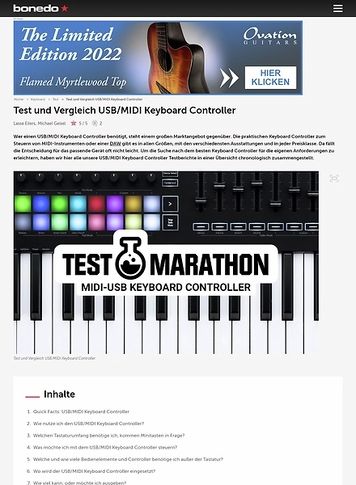 Bonedo.de Test-Marathon USB / MIDI Keyboard Controller Bonedo.de Test-Marathon USB / MIDI Keyboard Controller