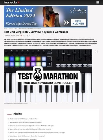 Bonedo.de Test-Marathon USB / MIDI Keyboard Controller Bonedo.de Test-Marathon USB / MIDI Keyboard Controller