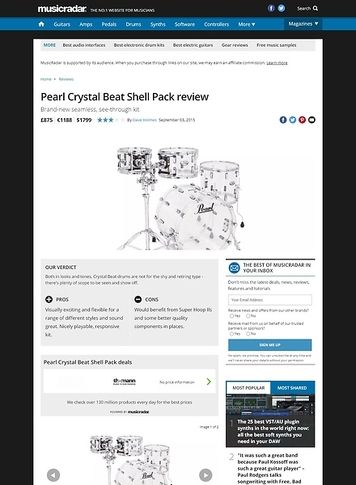 MusicRadar.com Pearl Crystal Beat Shell Pack MusicRadar.com Pearl Crystal Beat Shell Pack