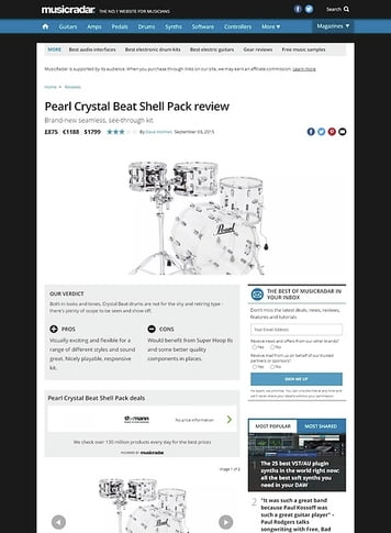 MusicRadar.com Pearl Crystal Beat Shell Pack MusicRadar.com Pearl Crystal Beat Shell Pack