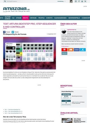 Amazona.de Test: Arturia BeatStep Pro, Step-Sequencer & MIDI Controller Amazona.de Test: Arturia BeatStep Pro, Step-Sequencer & MIDI Controller