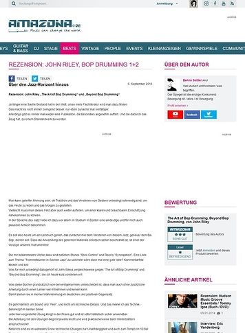Amazona.de Rezension: John Riley, Bop Drumming 1+2 Amazona.de Rezension: John Riley, Bop Drumming 1+2