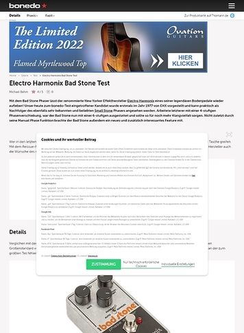 Bonedo.de Electro Harmonix Bad Stone Bonedo.de Electro Harmonix Bad Stone