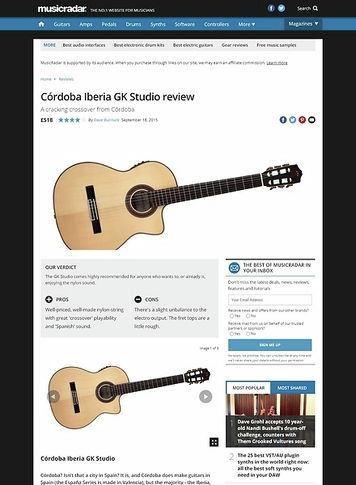 MusicRadar.com Cordoba Iberia GK Studio MusicRadar.com Cordoba Iberia GK Studio