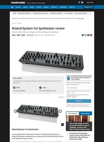 MusicRadar.com Roland System-1m MusicRadar.com Roland System-1m