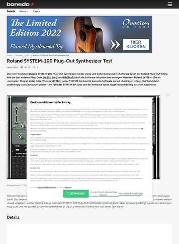 Bonedo.de Roland SYSTEM-100 Plug-Out Synthesizer Bonedo.de Roland SYSTEM-100 Plug-Out Synthesizer