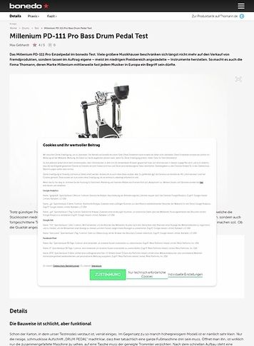 Bonedo.de Millenium PD-111 Pro Bass Drum Pedal Bonedo.de Millenium PD-111 Pro Bass Drum Pedal