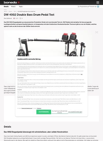 Bonedo.de DW 4002 Double Bass Drum Pedal Bonedo.de DW 4002 Double Bass Drum Pedal