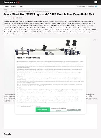 Bonedo.de Sonor Giant Step GSP3 Single und GDPR3 Double Bass Drum Pedal Bonedo.de Sonor Giant Step GSP3 Single und GDPR3 Double Bass Drum Pedal