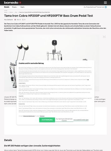 Bonedo.de Tama Iron Cobra HP200P und HP200PTW Bass Drum Pedal Bonedo.de Tama Iron Cobra HP200P und HP200PTW Bass Drum Pedal