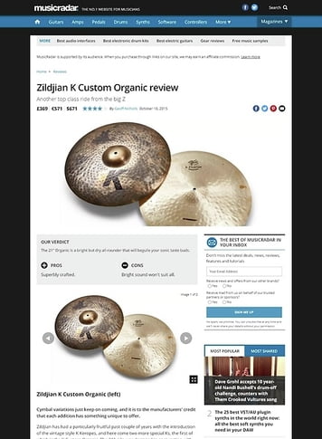MusicRadar.com Zildjian K Custom Organic MusicRadar.com Zildjian K Custom Organic