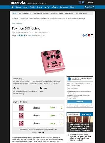 MusicRadar.com Strymon DIG MusicRadar.com Strymon DIG