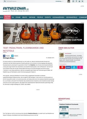 Amazona.de Test: Pedaltrain, Floorboards und Netzteile Amazona.de Test: Pedaltrain, Floorboards und Netzteile
