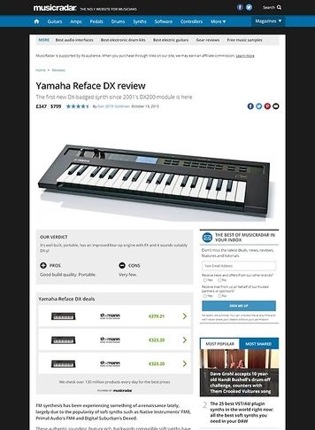 MusicRadar.com Yamaha Reface DX MusicRadar.com Yamaha Reface DX