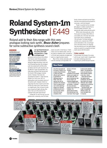 Future Music Roland System-1m Synthesizer Future Music Roland System-1m Synthesizer