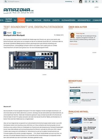 Amazona.de Test: Soundcraft Ui16, Digitalpult/Stagebox Amazona.de Test: Soundcraft Ui16, Digitalpult/Stagebox