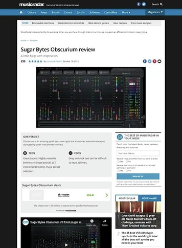 MusicRadar.com Sugar Bytes Obscurium MusicRadar.com Sugar Bytes Obscurium