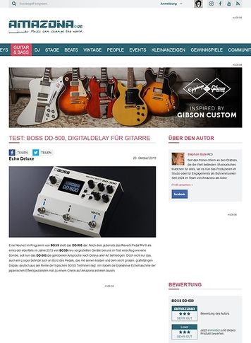 Amazona.de Test: BOSS DD-500, Effektgerät für Gitarre Amazona.de Test: BOSS DD-500, Effektgerät für Gitarre