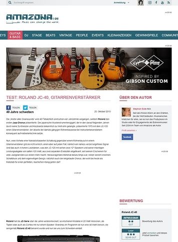 Amazona.de Test: Roland JC-40, Gitarrenverstärker Amazona.de Test: Roland JC-40, Gitarrenverstärker