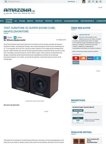 Amazona.de Test: Auratone 5C Super Sound Cube, Nahfeldmonitore Amazona.de Test: Auratone 5C Super Sound Cube, Nahfeldmonitore