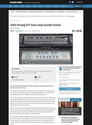 MusicRadar.com UAD Ampeg SVT bass amp bundle MusicRadar.com UAD Ampeg SVT bass amp bundle
