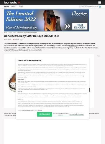 Bonedo.de Danelectro Baby Sitar Reissue DBS68 Bonedo.de Danelectro Baby Sitar Reissue DBS68