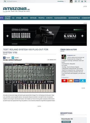Amazona.de Roland System-100, Software-Synthesizer für System 1/1m Amazona.de Roland System-100, Software-Synthesizer für System 1/1m