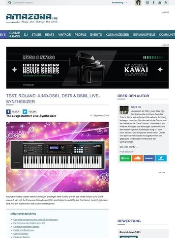 Amazona.de Roland Juno-DS61, DS76 & DS88 Amazona.de Roland Juno-DS61, DS76 & DS88