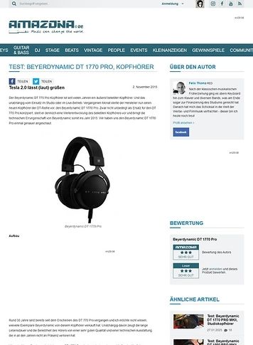 Amazona.de Test: Beyerdynamic DT 1770 Pro, Kopfhörer Amazona.de Test: Beyerdynamic DT 1770 Pro, Kopfhörer