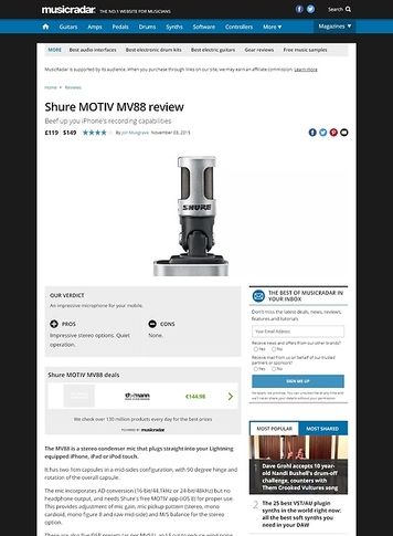 MusicRadar.com Shure MOTIV MV88 MusicRadar.com Shure MOTIV MV88