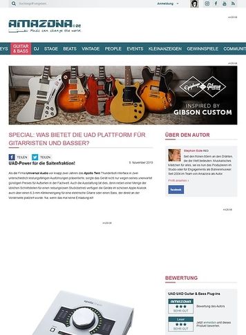 Amazona.de Special: Was bietet die UAD Plattform für Gitarristen und Basser? Amazona.de Special: Was bietet die UAD Plattform für Gitarristen und Basser?