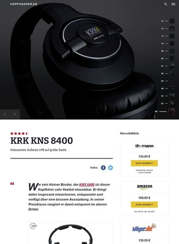 Kopfhoerer.de KRK KNS 8400 Kopfhoerer.de KRK KNS 8400