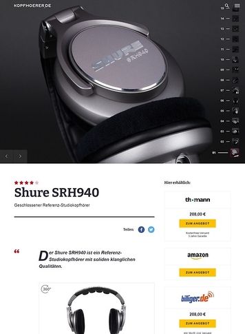 Kopfhoerer.de Shure SRH940 Kopfhoerer.de Shure SRH940
