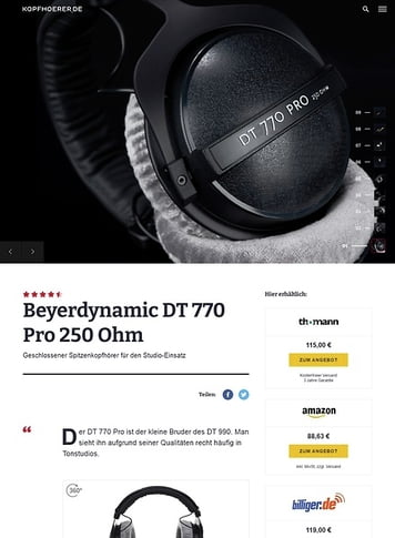 Kopfhoerer.de Beyerdynamic DT-770 Pro 250 Ohm Kopfhoerer.de Beyerdynamic DT-770 Pro 250 Ohm
