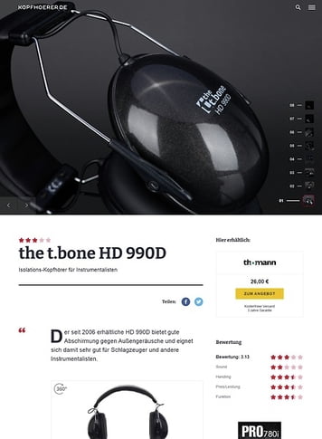 Kopfhoerer.de the t.bone HD 990D Kopfhoerer.de the t.bone HD 990D