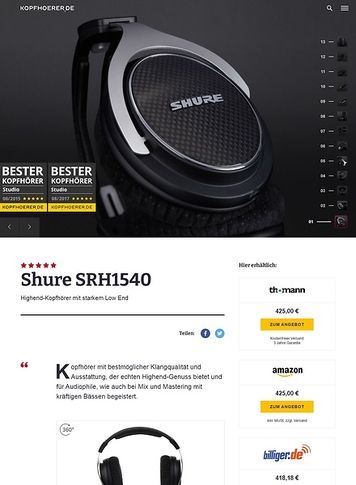 Kopfhoerer.de Shure SRH1540 Kopfhoerer.de Shure SRH1540
