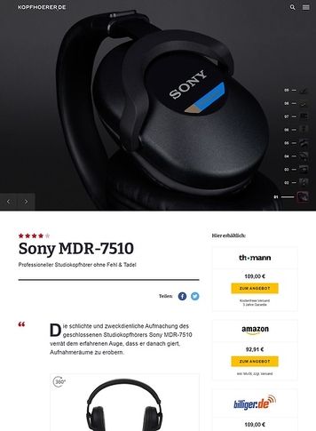 Kopfhoerer.de Sony MDR-7510 Kopfhoerer.de Sony MDR-7510