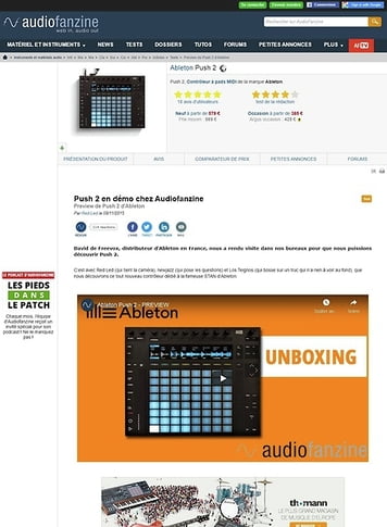 Audiofanzine.com Ableton Push 2 Audiofanzine.com Ableton Push 2