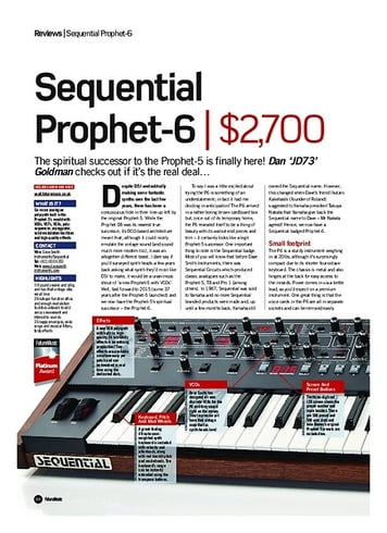 Future Music Sequential Prophet 6 Future Music Sequential Prophet 6
