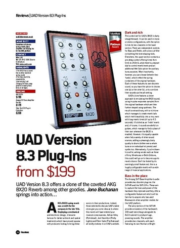 Future Music UAD Version 8.3 Plug-Ins Future Music UAD Version 8.3 Plug-Ins