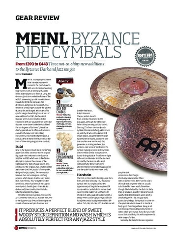 Rhythm Meinl Byzance Ride Cymbals Rhythm Meinl Byzance Ride Cymbals