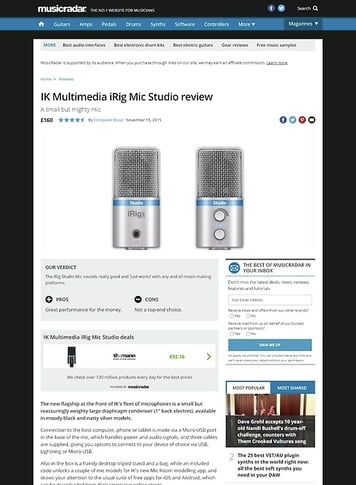 MusicRadar.com IK Multimedia iRig Mic Studio MusicRadar.com IK Multimedia iRig Mic Studio