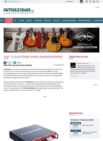 Amazona.de Test: TC Electronic BH550, Bassverstärker Amazona.de Test: TC Electronic BH550, Bassverstärker