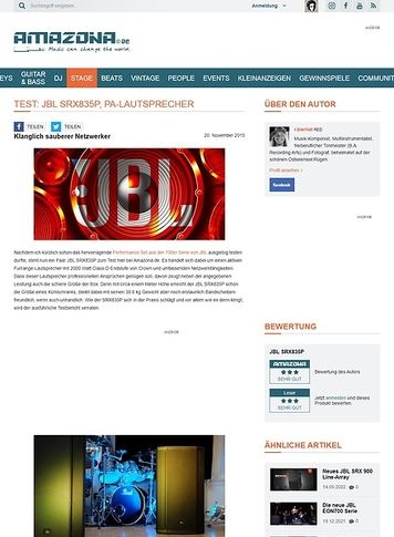 Amazona.de Test: JBL SRX835P, PA-Lautsprecher Amazona.de Test: JBL SRX835P, PA-Lautsprecher